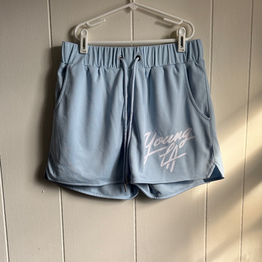YoungLA Sky Blue Performance Shorts Sz M